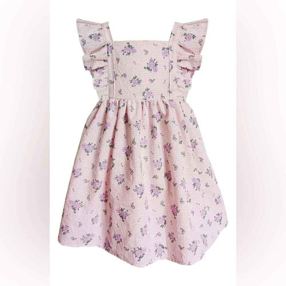 Popatu Pink Floral Ruffle Dress Baby Girl 12M